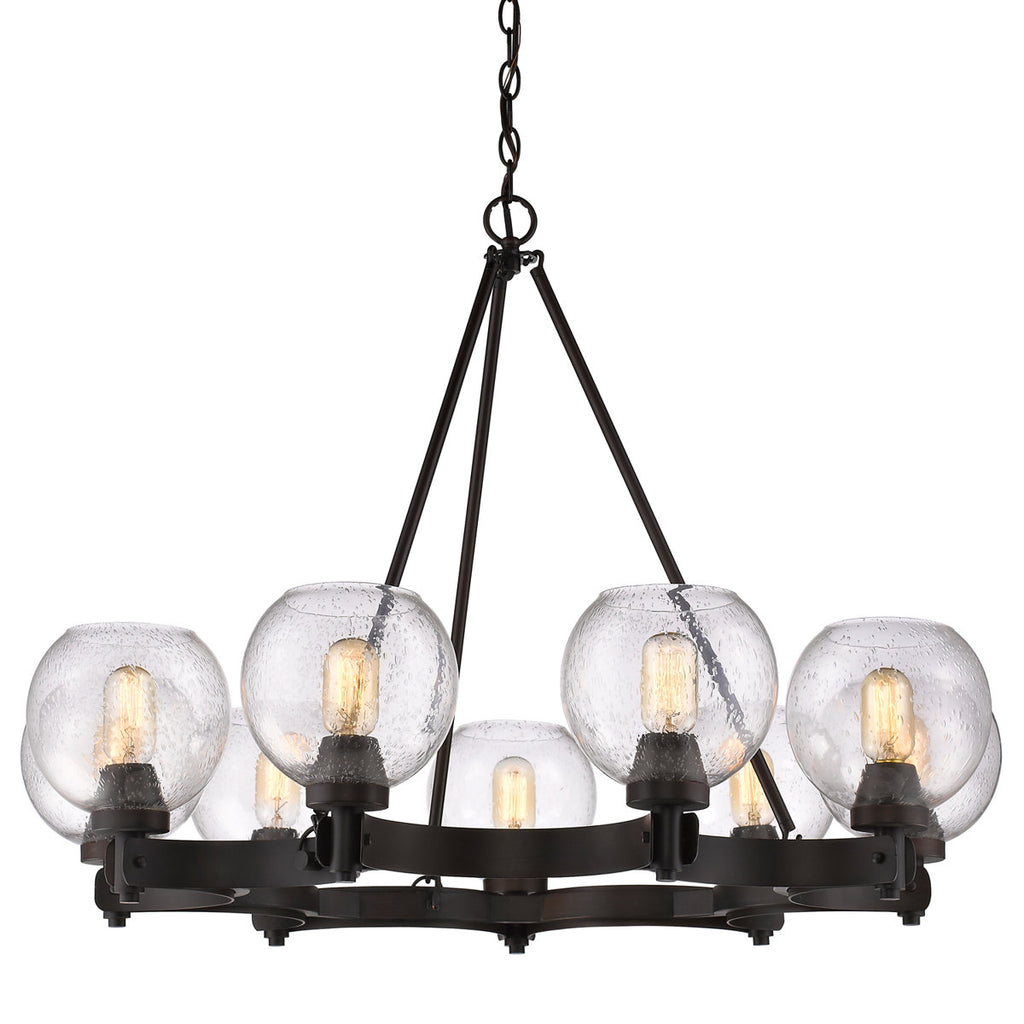 Saltash 9-Light Steel Dimmable Round Chandelier