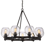 Saltash 9-Light Steel Dimmable Round Chandelier
