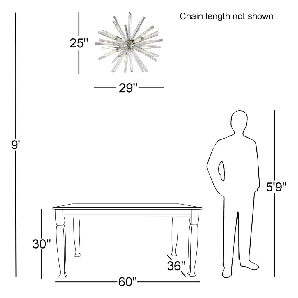 Tietjen 9-Light Glass Dimmable Sputnik Sphere Chandelier