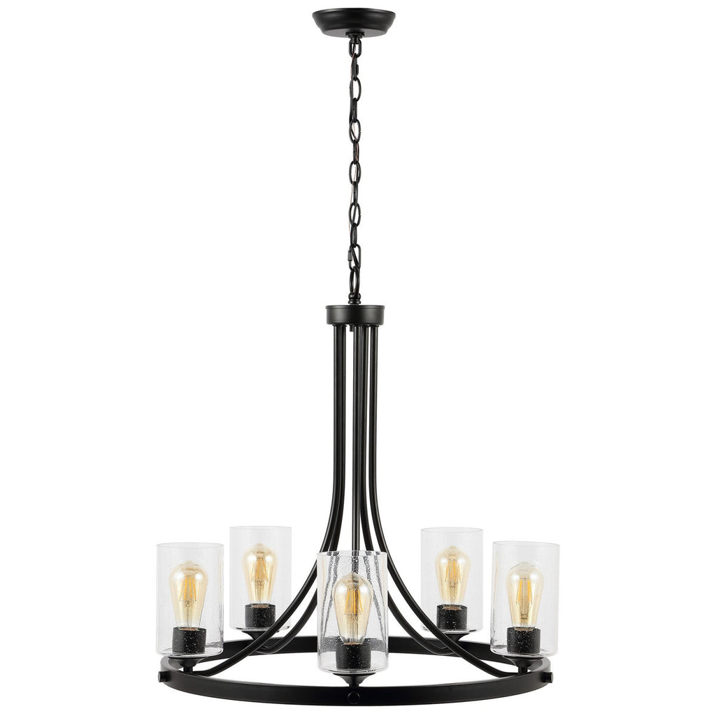 Virendra 5-Light Dimmable Wagon Wheel Chandelier