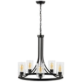 Virendra 5-Light Dimmable Wagon Wheel Chandelier