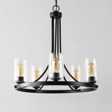Virendra 5-Light Dimmable Wagon Wheel Chandelier