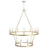 Wiam 40 in. 20 Light 2-Tiers Candle Style Dimmable Farmhouse Wagon Wheel Chandelier for Entryway Living Room Bedroom Foyer