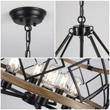 Williston Forge 6-Light 21.65" Dimmable Farmhouse Geometric Drum Chandelier Ceiling Lights for Foyer Kitchen Island Living Room