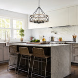 Williston Forge 6-Light 21.65" Dimmable Farmhouse Geometric Drum Chandelier Ceiling Lights for Foyer Kitchen Island Living Room
