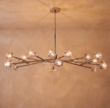 Inspired Boule de Cristal Style 72 Inch Round Crystal Sphere Chandelier Polished Nickel - Main Product View