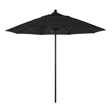 Black 9' Patio Umbrella Black Pole, Canopy