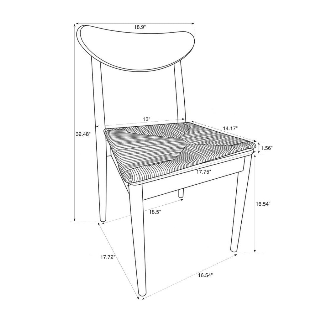 Chestnut Wood Antler Chair with Natural Rope Seat