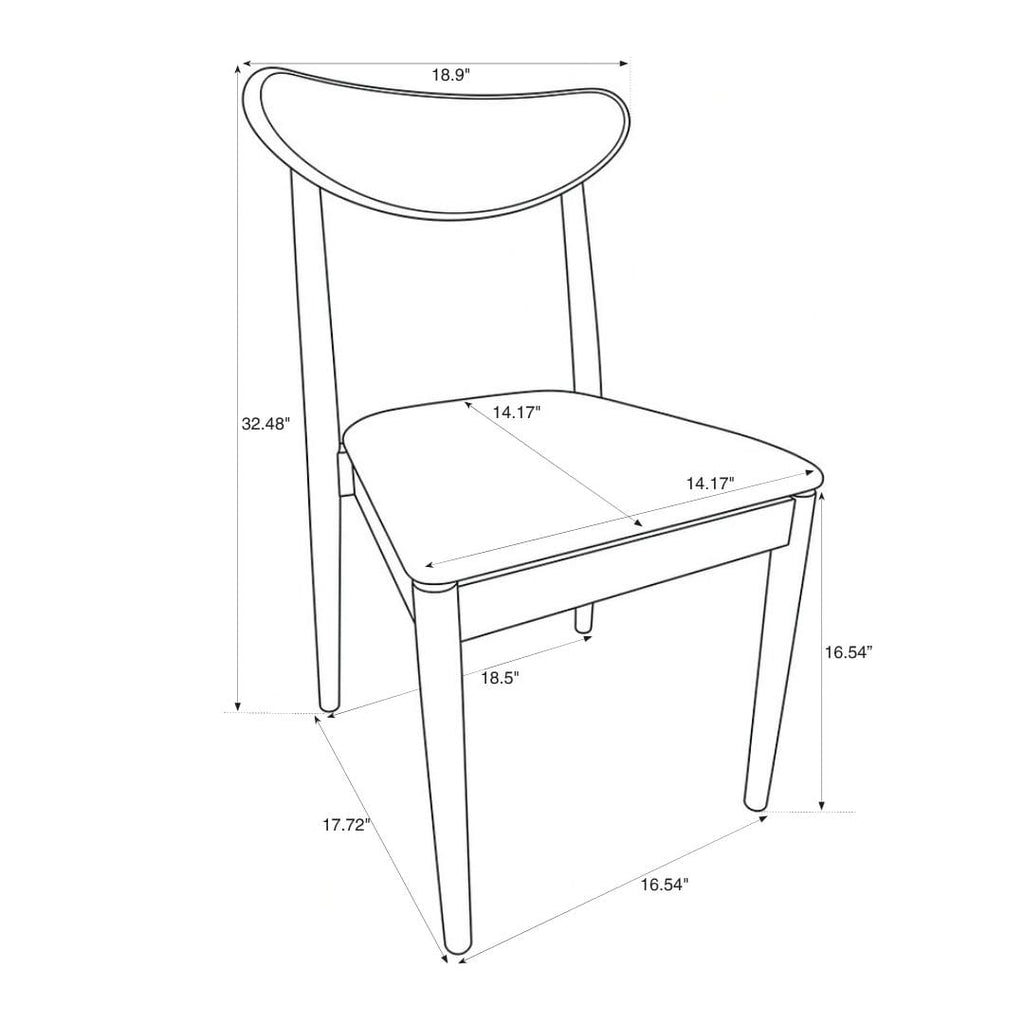 Walnut Finish Wood Antler Chair with Taupe Vinyl Cushion