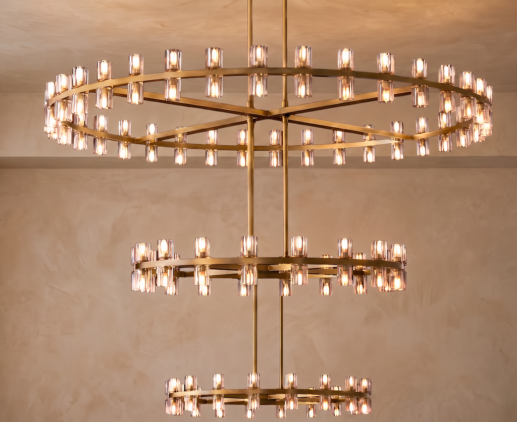 Inspired Arcachon Style Archanne Round 3-Tier Chandelier Lighting 60" Great For The Family Room, Living Room, Entryway, Foyer, And More - A500-CG/4511/156