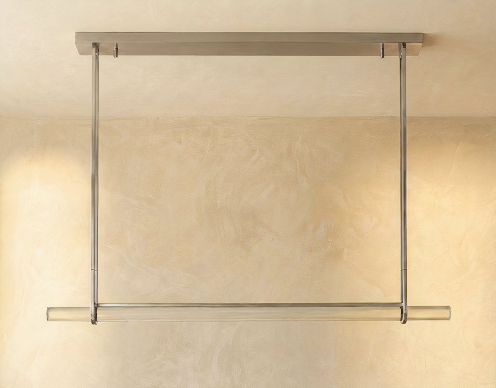 Inspired Audubon Style Crystal 1-Bar Linear Chandelier 60.5" - Stainless Steel