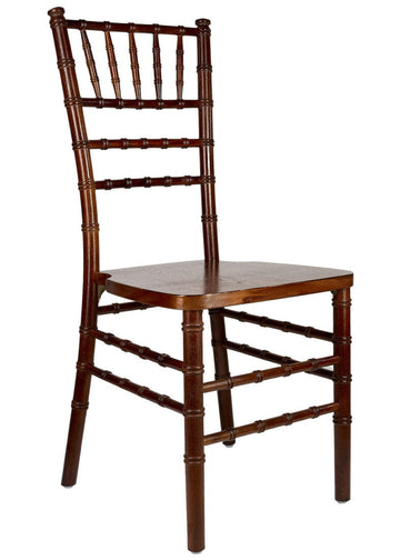Fruitwood Medium Brown Heavy-Duty Wood Ballroom Chair