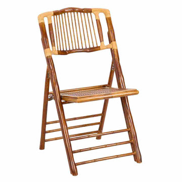 Synthetic Bamboo Folding Chair with Steel-Core Frame and Carry Bag