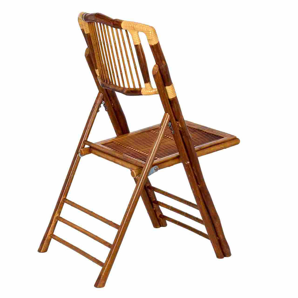 Synthetic Bamboo Folding Chair with Steel-Core Frame and Carry Bag