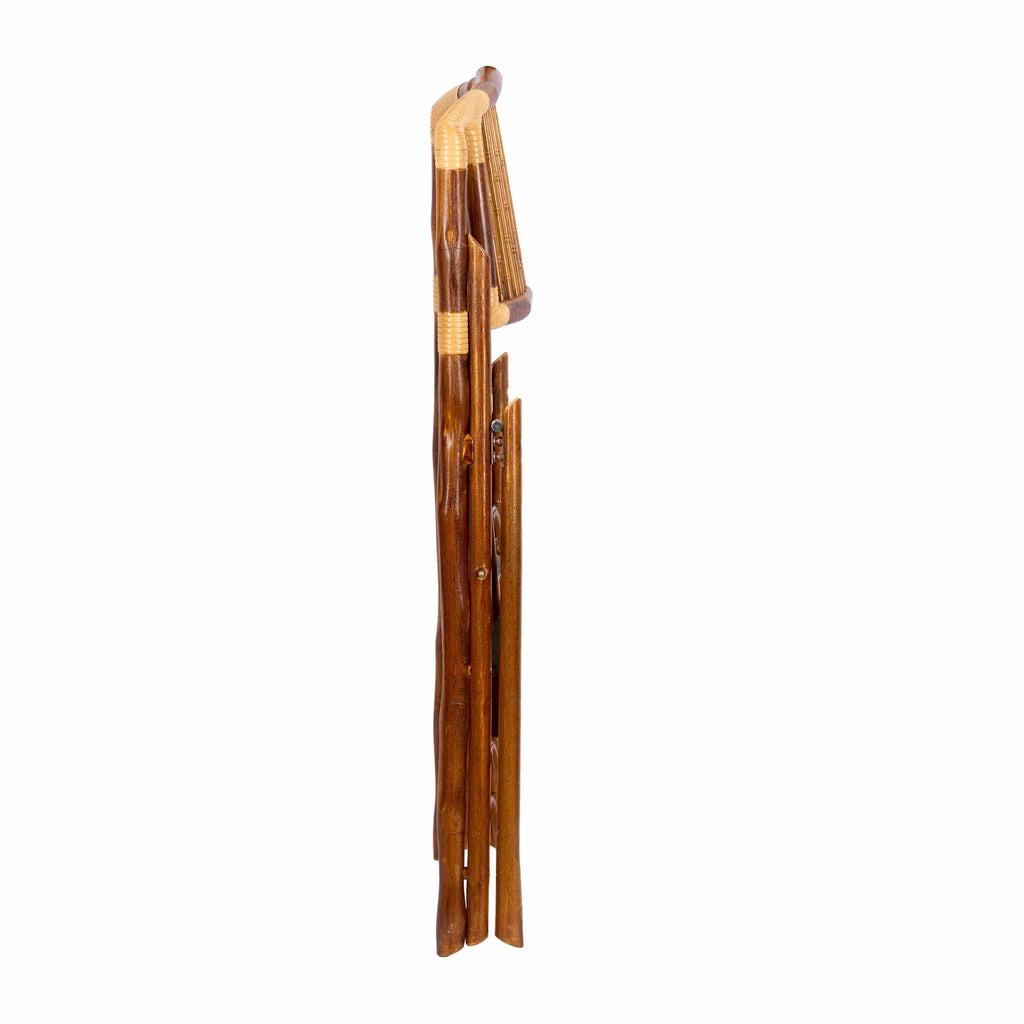 Synthetic Bamboo Folding Chair with Steel-Core Frame and Carry Bag