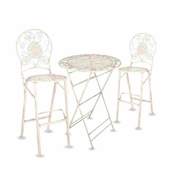 Barcelona Bistro Set in includes 32" Cocktail Table and 2 Round Barstools
