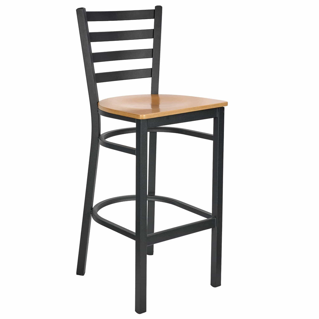 Ladder Back Bar Stool with Frame and Seat