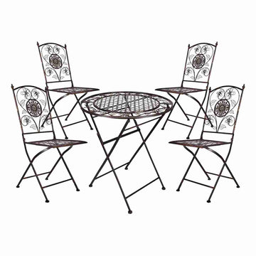 Barcelona Bistro Set in Bronze includes 28" Table and 4 Chairs