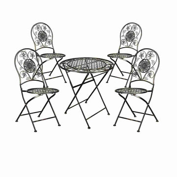 Barcelona Bistro Set in Bronze includes 28" Table and 4 Round Chairs