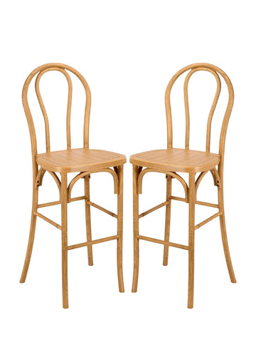 Resin Steel-Core Bentwood Barstool - 2 Pack