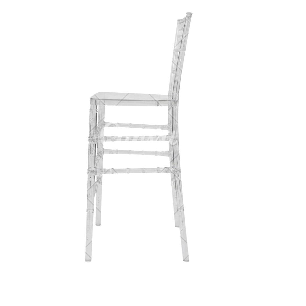 Clear Resin Crystal-Clear Ballroom 30" Standard Bar Height Bar Stool - 4 Pack