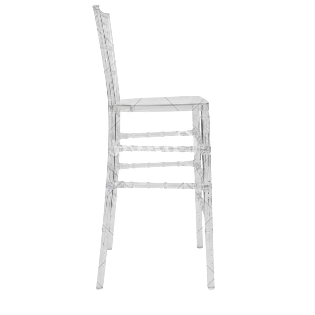 Clear Resin Crystal-Clear Ballroom 30" Standard Bar Height Bar Stool - 4 Pack