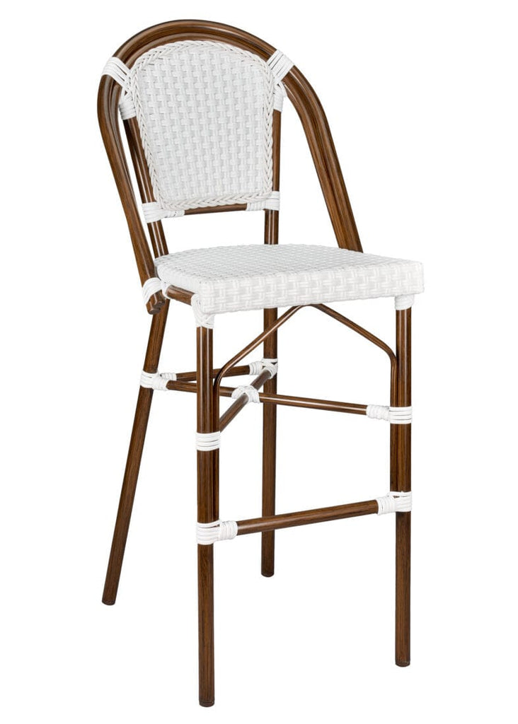 and French Bistro Barstool 30" Seat Height Hand Woven Wicker