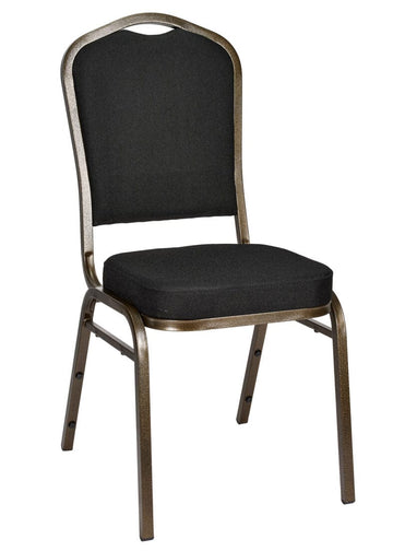 Black Fabric on Gold Vein Frame Crown Banquet Chair