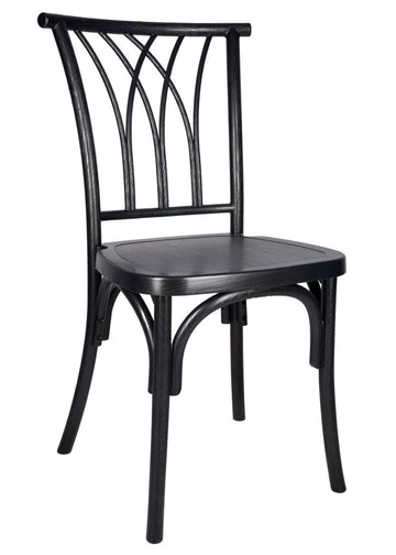 Matte Black Heavy-Duty Resin Willow Chair