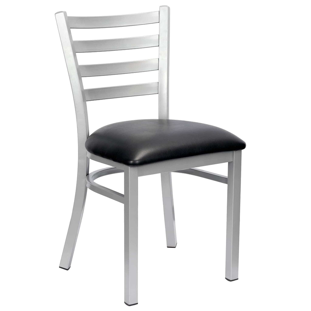 Ladder Back Restaurant Chair with Frame and Vinyl Seat