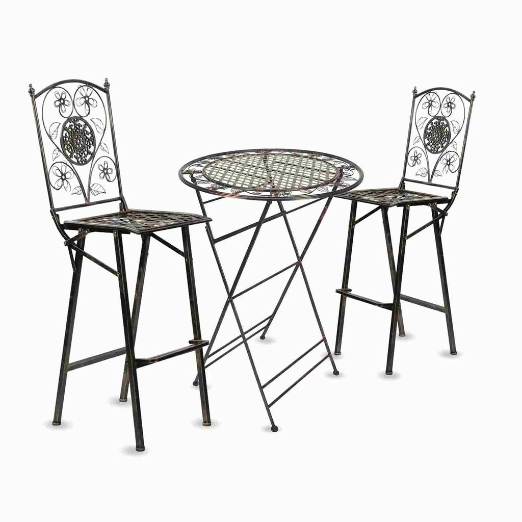 Barcelona Bistro Set in includes 32" Cocktail Table and 2 Barstools