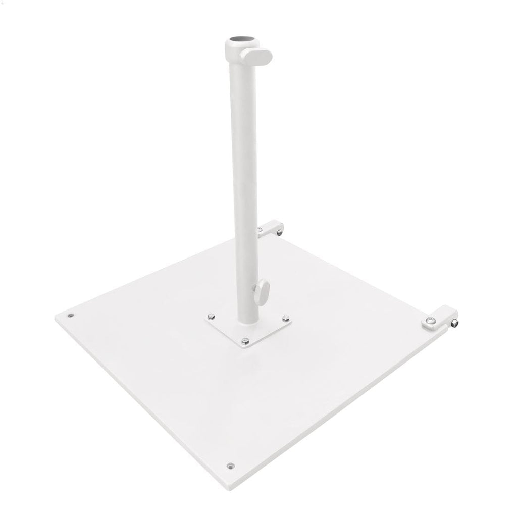 100 lb Galvanized Steel Umbrella Base Plate with Casters, Fits 1.5" Pole