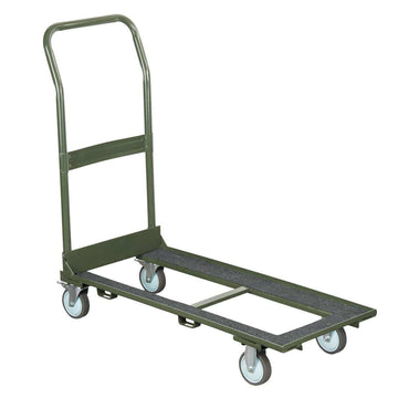 Heavy Duty Steel Frame Folding Chair Cart with Locking Wheels and Safety Strap - up to 25 chairs