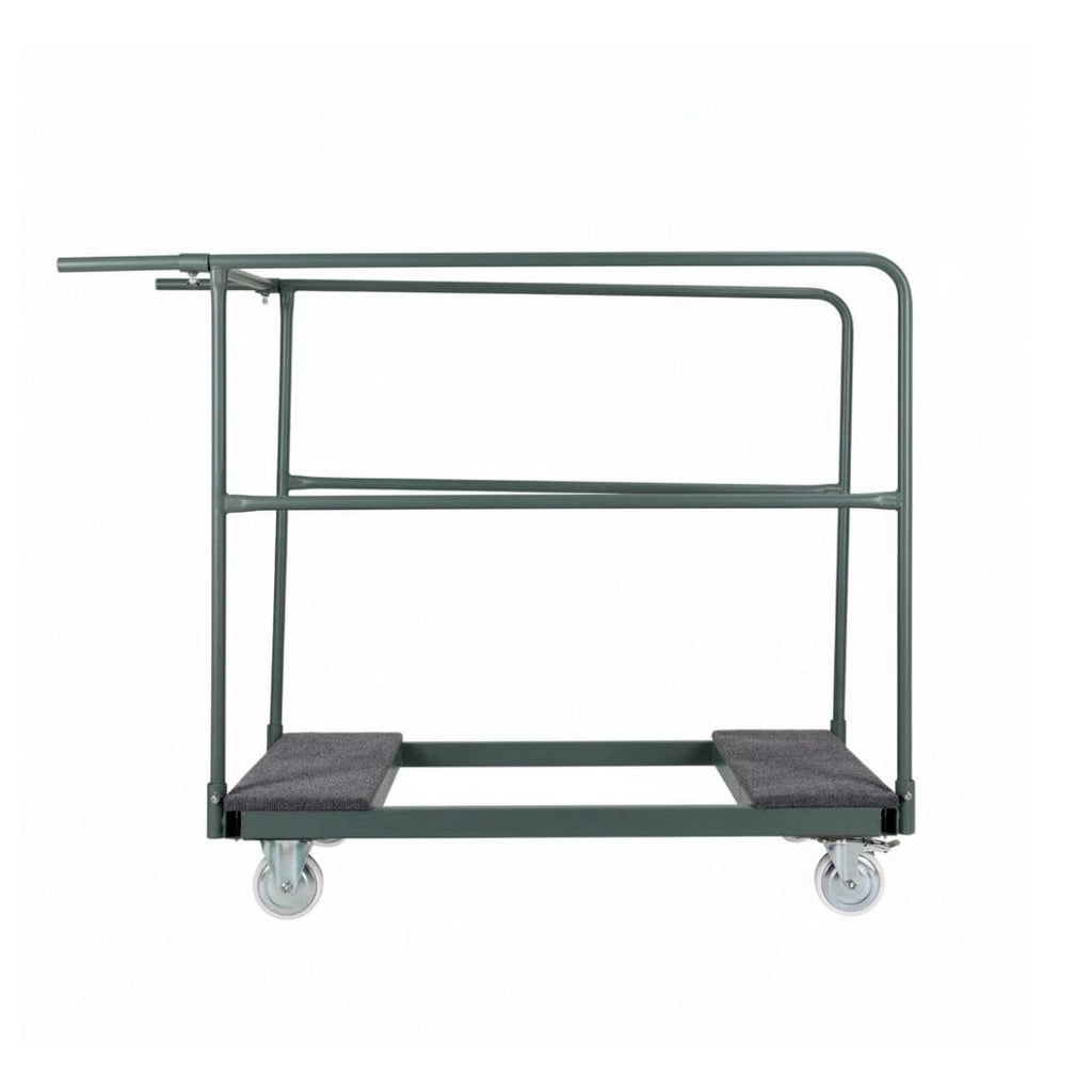 10 Plywood 72" x 30" (6 Foot) Rectangle Folding Tables with Metal Edge + Steel Banquet Table Cart