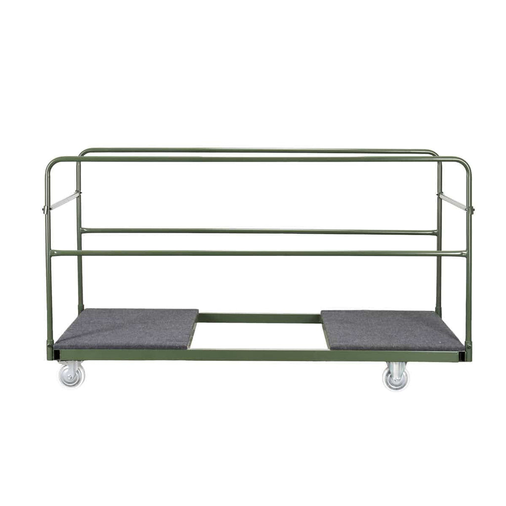 10 Plywood 72" x 30" (6 Foot) Rectangle Folding Tables with Vinyl Edge + Extra Large Steel Banquet Table Cart