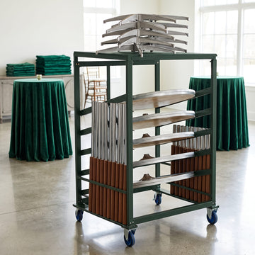 10 Metal 30" (2.5 Foot) Round Cocktail Table Kits + Steel Table Cart