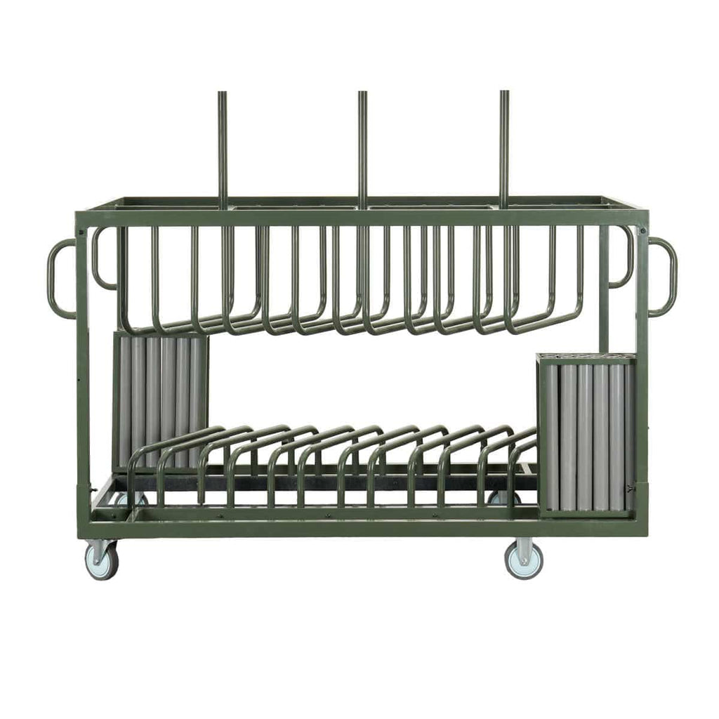 12 Stainless Steel 32" (2.67 Foot) Round Cocktail Table Kits + Cocktail Table Cart