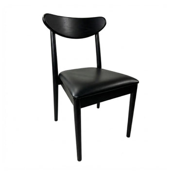 Black Wood Antler Chair with Black Vinyl Cushion