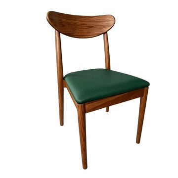 Chestnut Wood Antler Chair with Hunter Green Vinyl Cushion