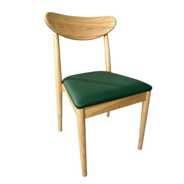 Natural Wood Antler Chair with Hunter Green Vinyl Cushion