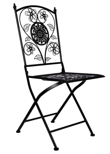 Rustic Matte Black Barcelona Bistro Folding Chair