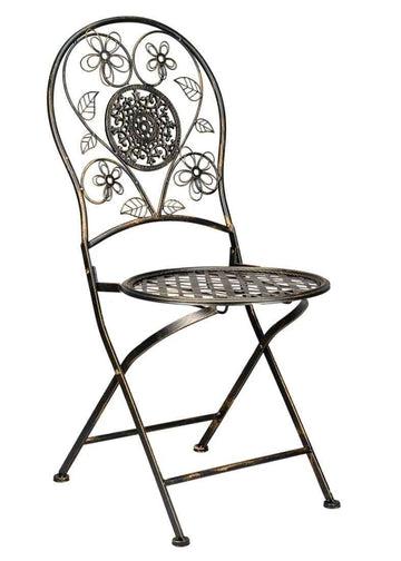 Barcelona Bistro Chair Copper Gold Brushed with Round Seat and Back