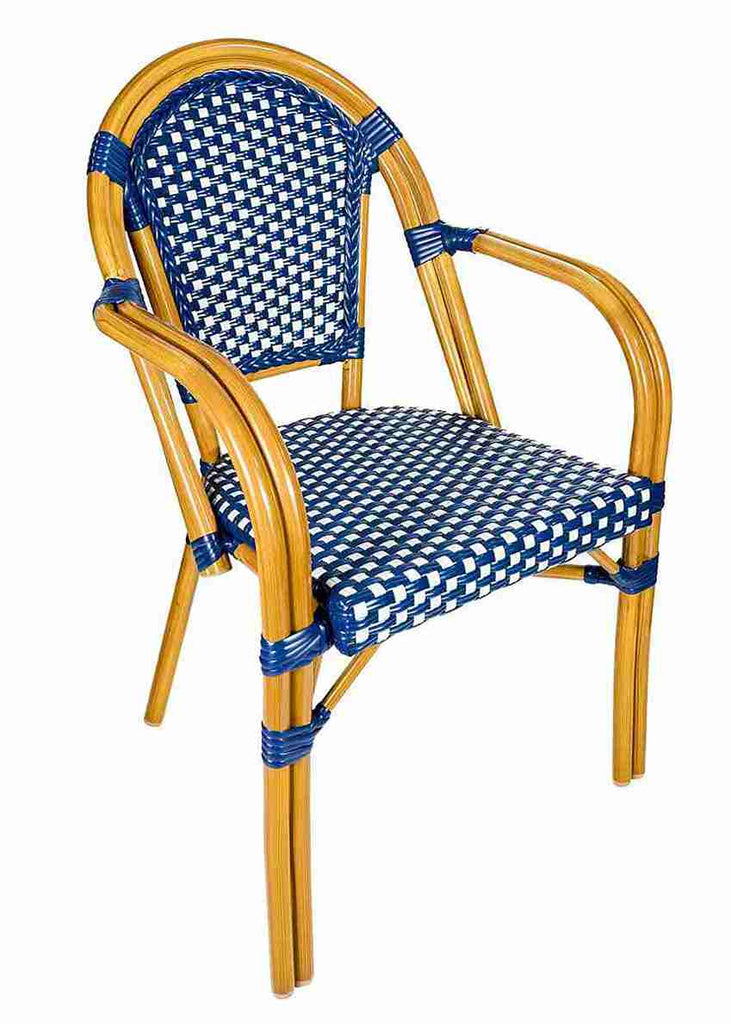 and French Bistro Patio Dining Chair with Arms
