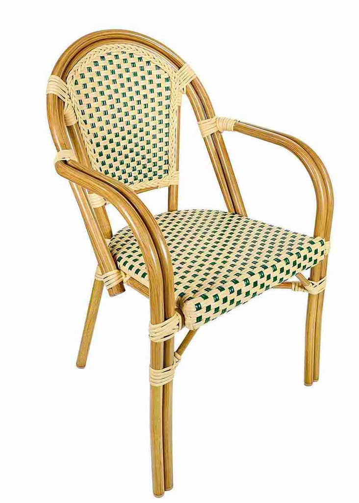 and French Bistro Patio Dining Chair with Arms