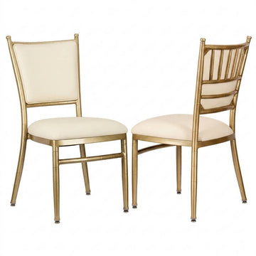 Ballroom 2.0 Bellissimo Champagne Gold Aluminum Chair with White Silicone Cushion