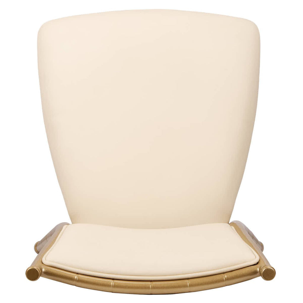 Ballroom 2.0 Bellissimo Champagne Gold Aluminum Chair with White Silicone Cushion
