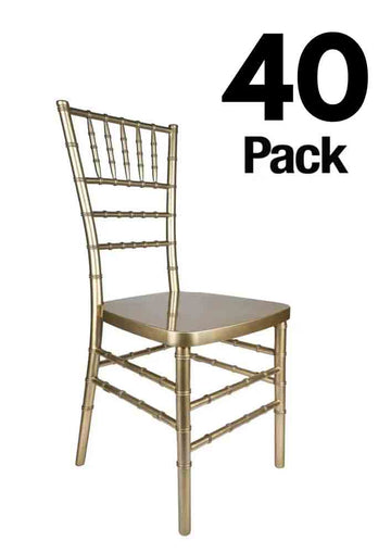 40 Chair Pack Sparkling Gold Champagne Resin Steel-Core Ballroom Chair