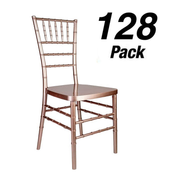 128 Ballroom Chair Package - Sparkling Rose Gold Steel-Core Resin