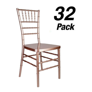32 Ballroom Chair Package - Sparkling Rose Gold Steel-Core Resin