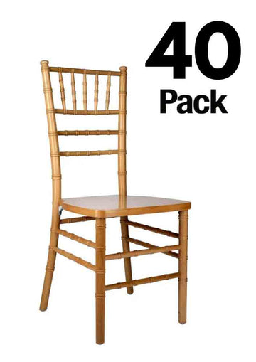 40 Chair Pack Dark Natural Heavy-Duty Wood Ballroom Chair